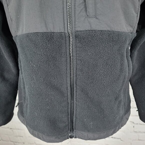 The North Face Black Polartec Fleece Nylon Full Zip Mock Neck Jacket Medium M - Picture 8 of 16